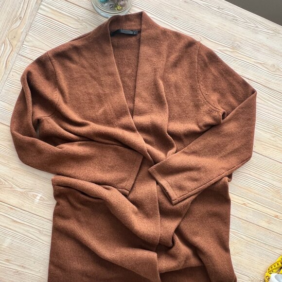 Jenni Kayne Cashmere Sweater Coat Cardigan – Chestnut Brown – Size M - Picture 3 of 7